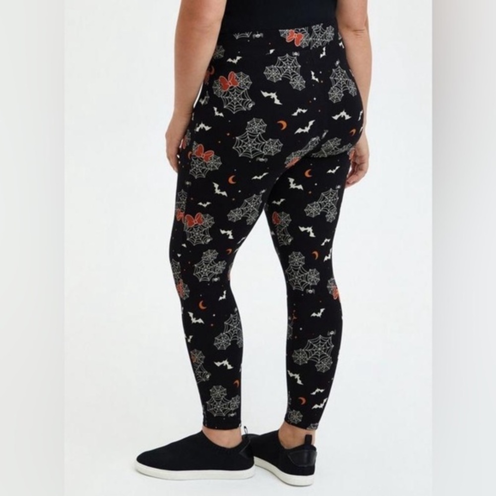 🆕 NWT Women’s torrid 0 Disney Minnie Mouse Halloween Spider Web Leggings L 12 14